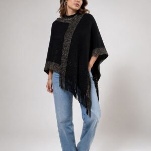 Poncho Negro con brillo